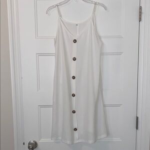 Elegant White Button-Down Dress